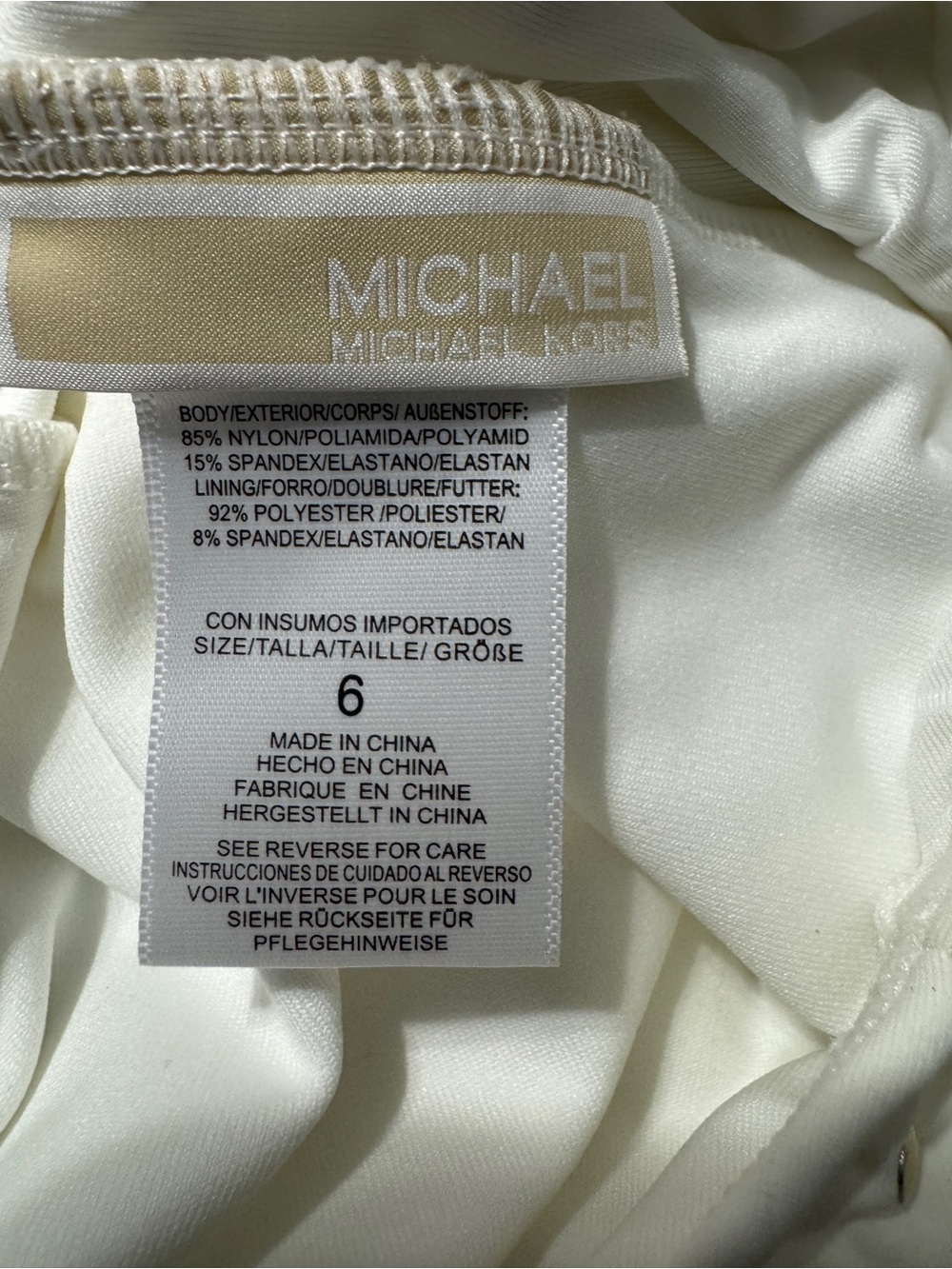 Michael Kors White Glam Deco Rashguard Surf Suit One-Piece Swimsuit 6 - Picture 8 of 8